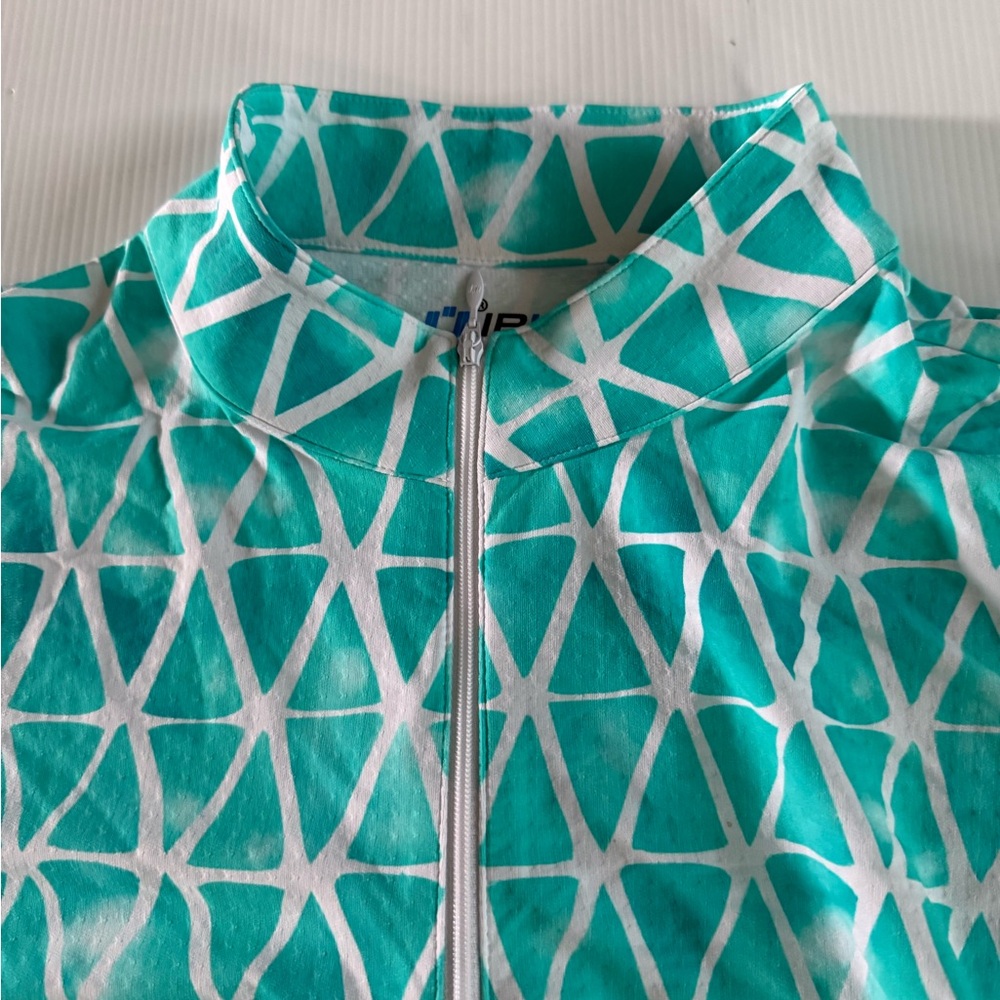 IBKUL 1/4 Zip Top Womens 2XL Quarter Zip Abstract Golf Tennis Mesh  Long Sleeves - Picture 4 of 11